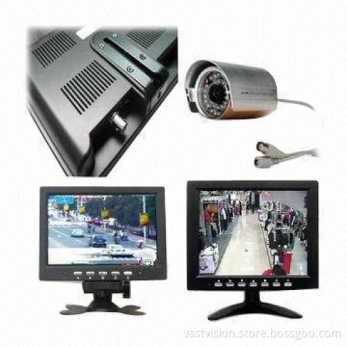 8-inch CCTV LCD Monitors, Portable Security Display with 640 x 480 Pixels, 250cd/m²